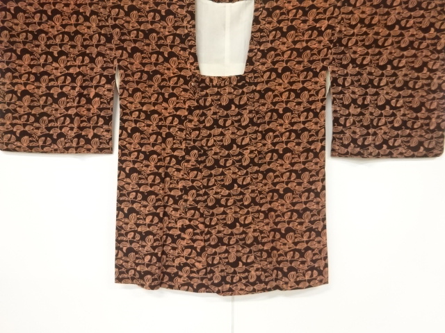 JAPANESE KIMONO / ANTIQUE MICHIYUKI COAT / SILK / TAISHO ROMAN STYLE / KISHA / LEAVES